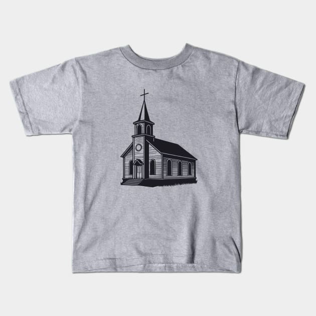 Old Country Church Kids T-Shirt by KayBee Gift Shop